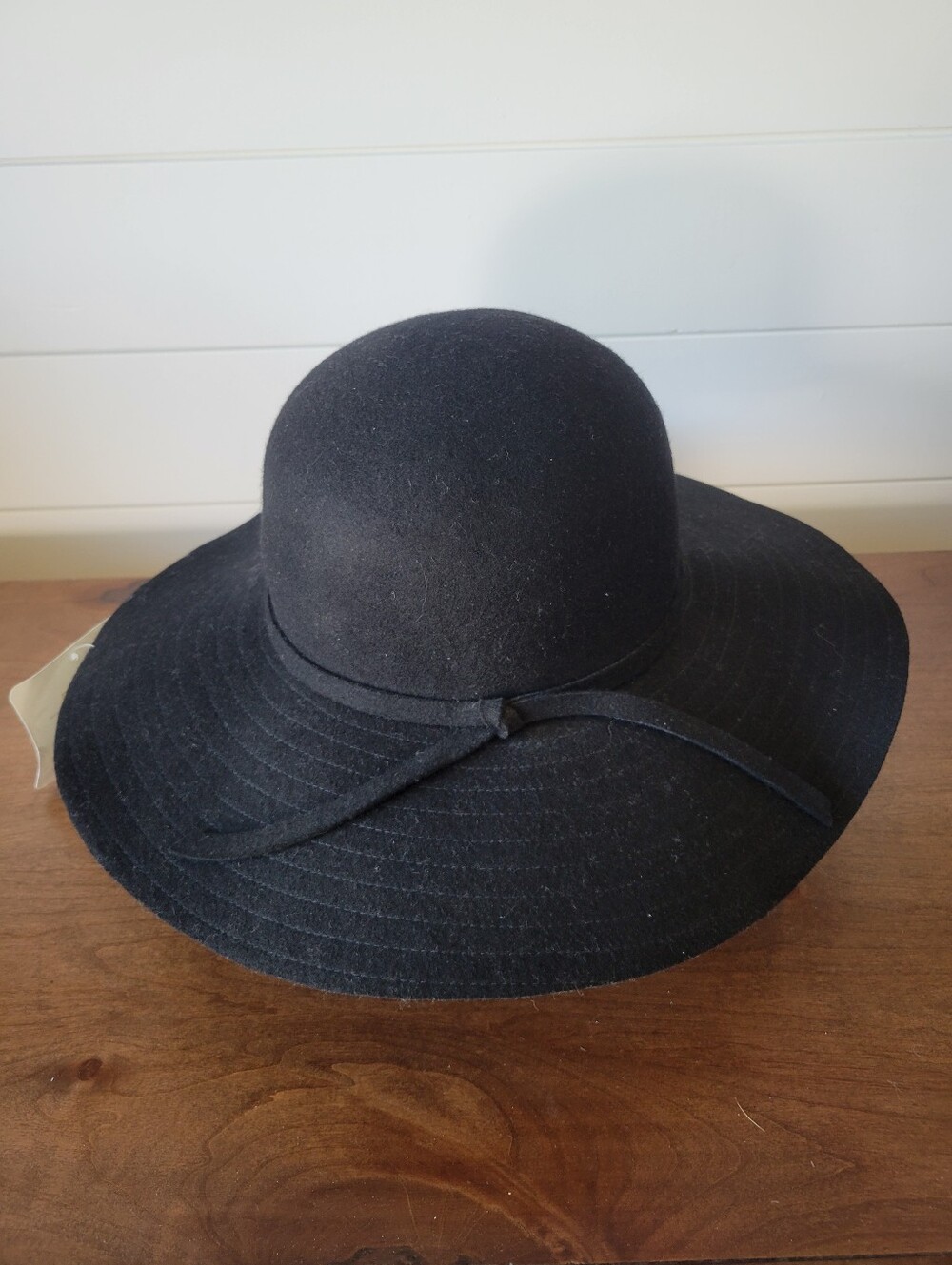 Cappelli Black Wool Felt Floppy Hat Wide Brim Women Winter Boho Chic Cloche